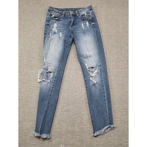 Kan Can Los Angeles Distressed Denim Jeans Women's Size 3 Cut 4510 KC6035M